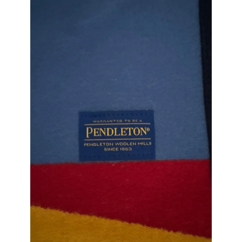 Pendleton‎ Babbitt Ranches Saddle Blanket Wool Flagstaff Arizona Blue 34x60
